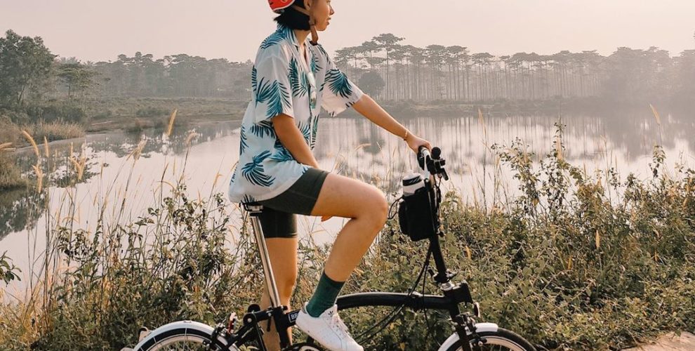 outfit bersepeda dengan bike short